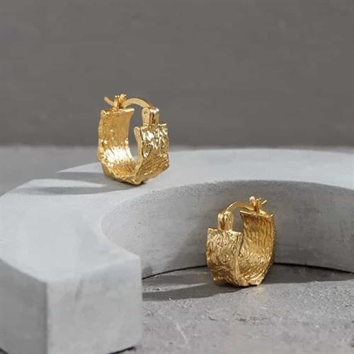 Smuk ørering   Forgyldt Sterling Sølv 14k