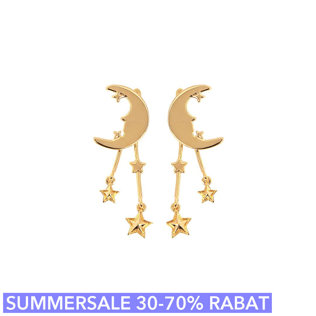 øreringesæt  Tothemoonandback 18 Karat Forgyldning Spar 51 Kr