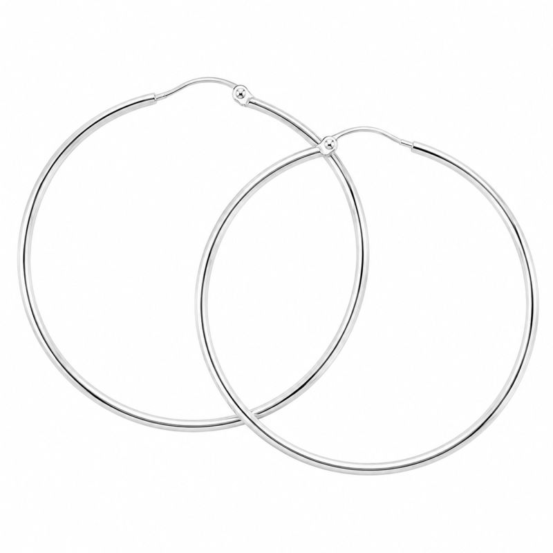 Ana Hoop Large 40 Mm   Silver