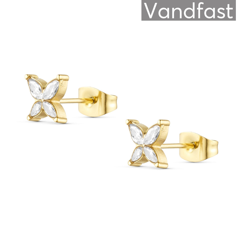 Annebrauner Butterfly Zirconia ørestikker 18k Guldbelagt