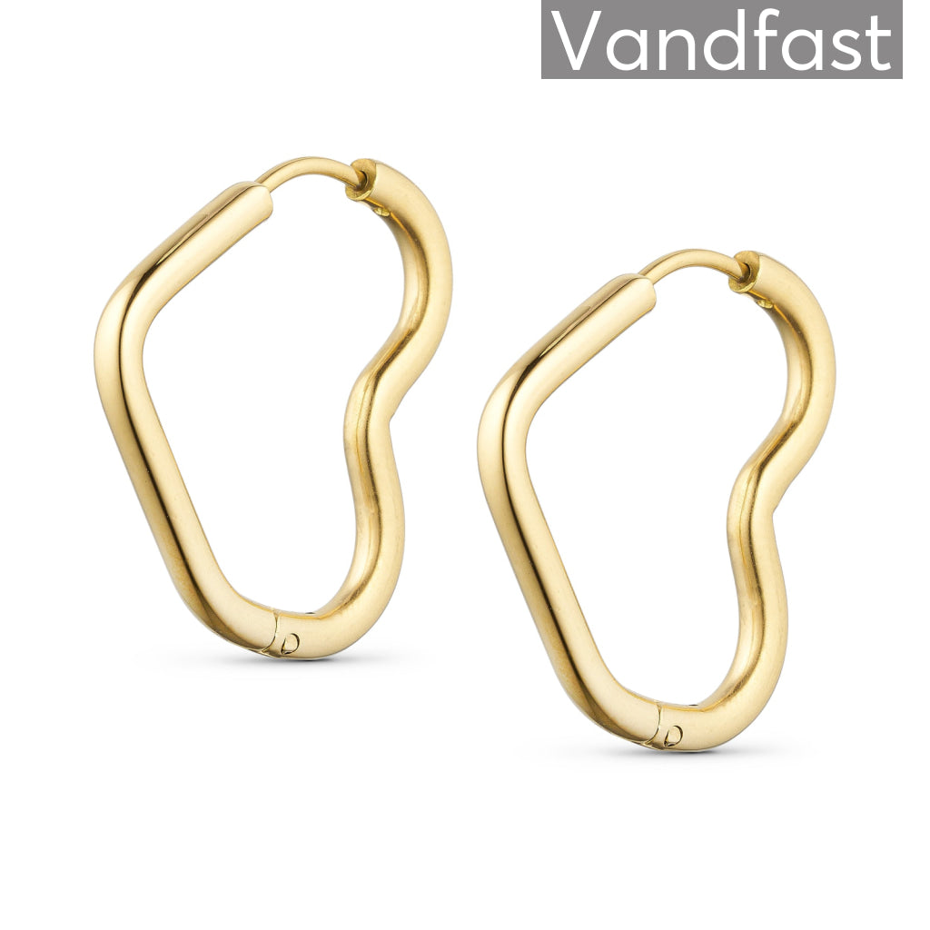 Annebrauner Creole Every Day Heart øreringe 18k Guldbelagt