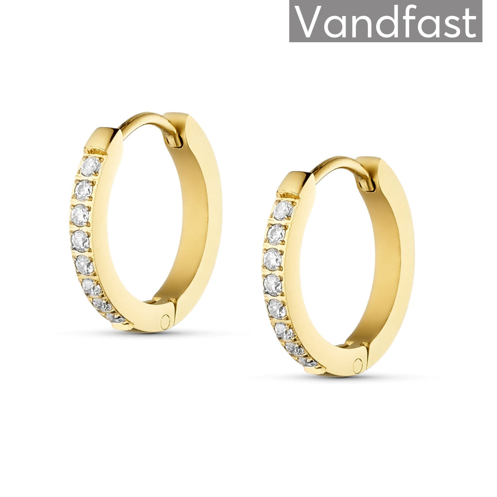 Annebrauner Creole Sparkle øreringe 18k Guldbelagt 12 Mm