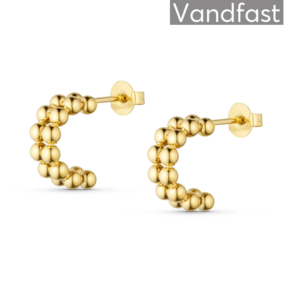 Annebrauner Double Ball øreringe 18k Guldbelagt