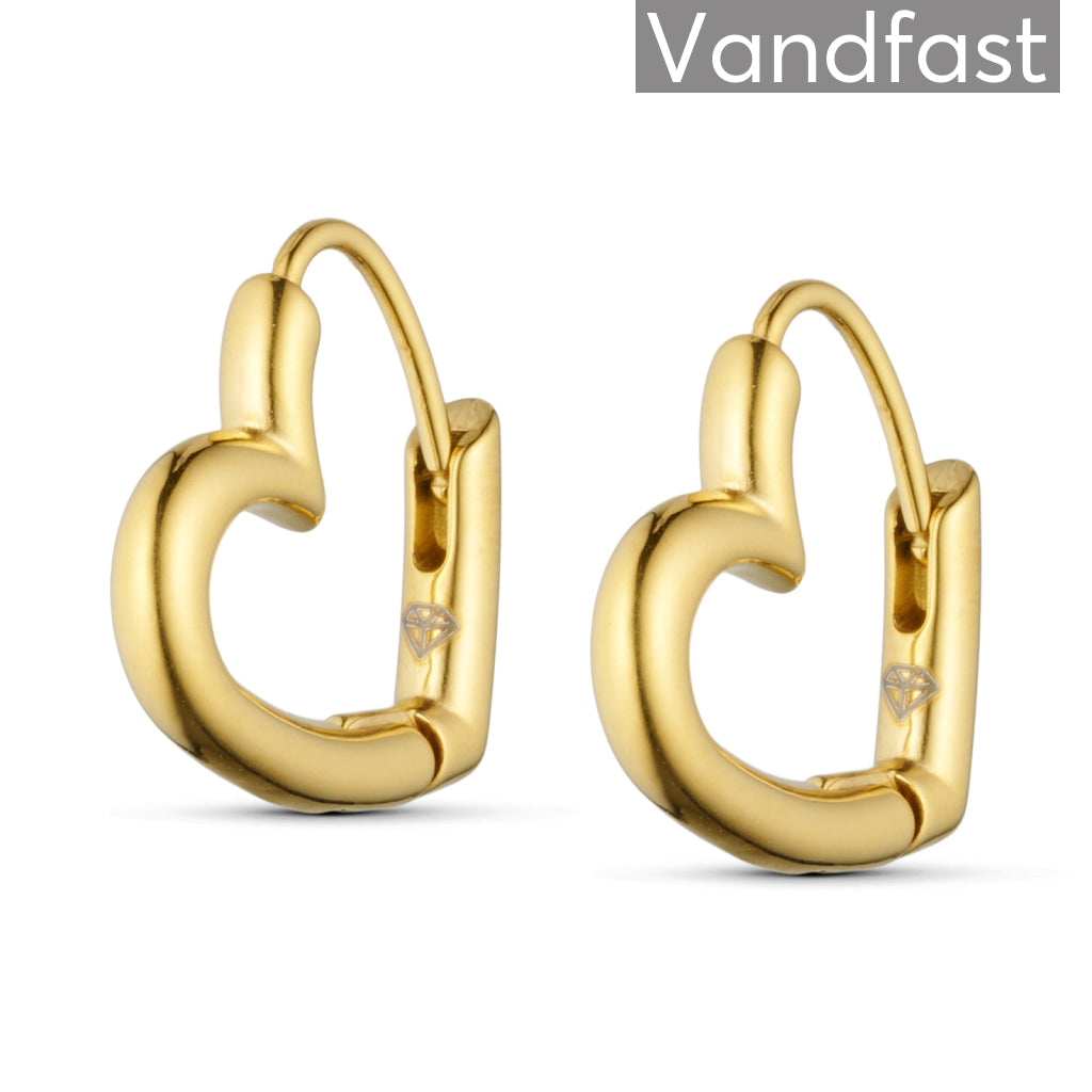Annebrauner Heart Massive øreringe 18k Guldbelagt