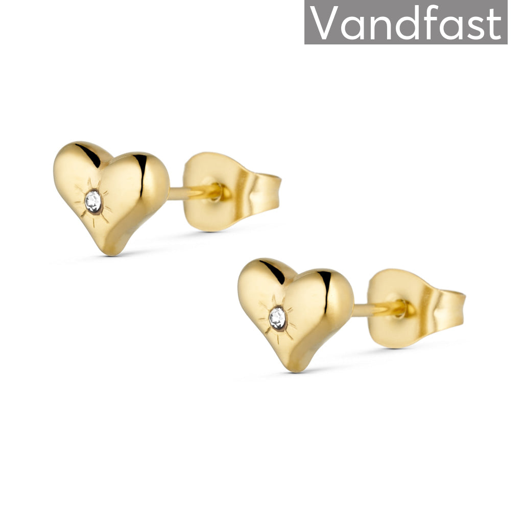 Annebrauner Palermo Mini Heart Ziconia ørestikker 18k Guldbelagt