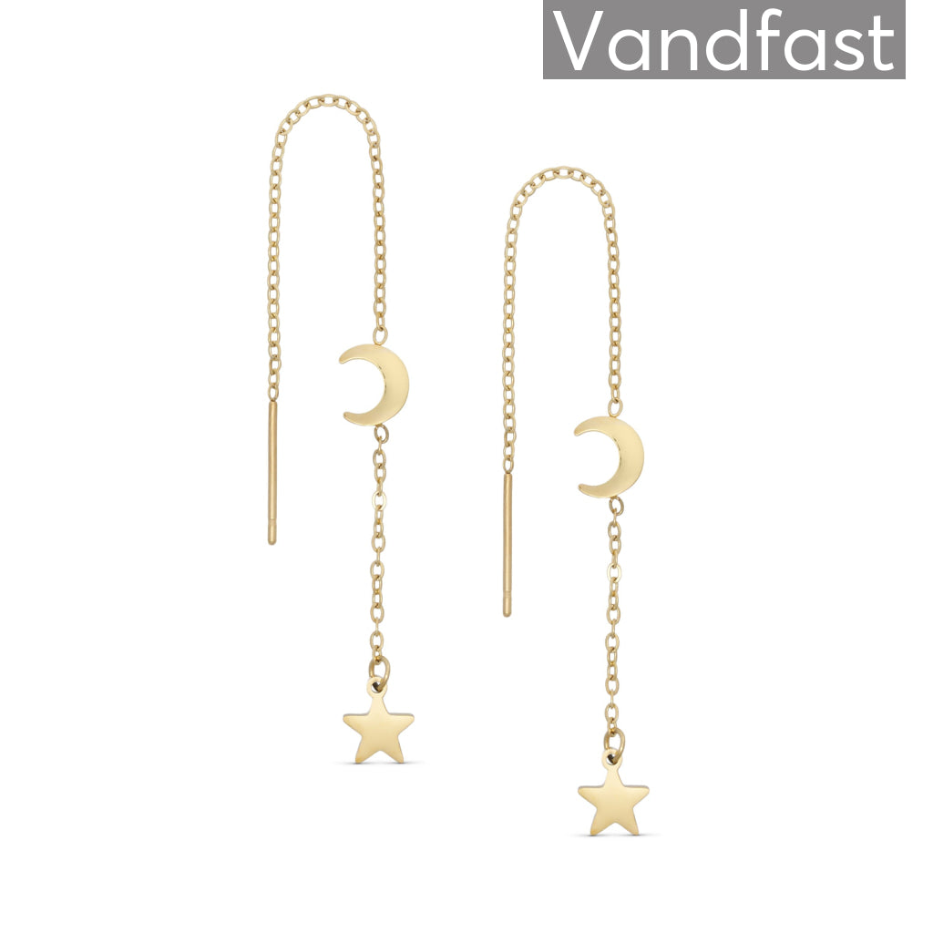 Annebrauner Star   Moon øreringe 18k Guldbelagt