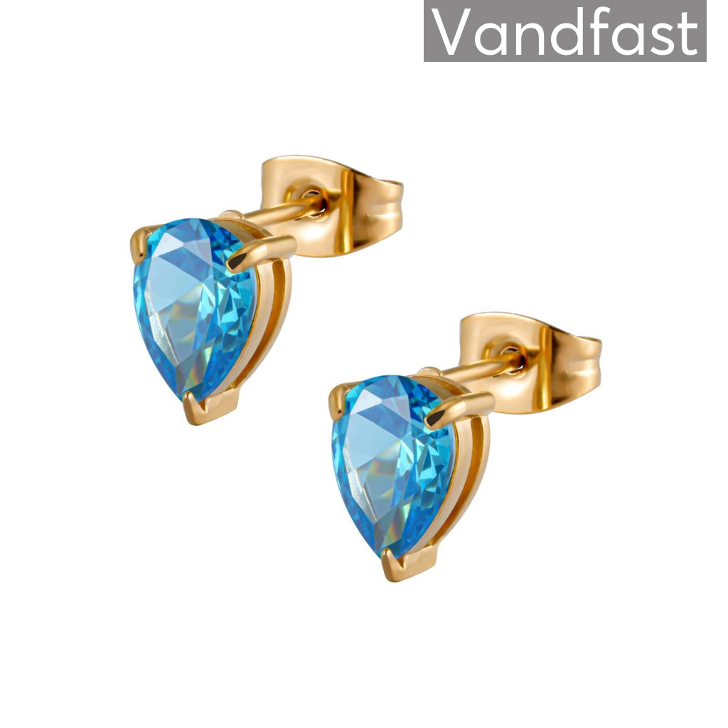 Annebrauner Waterdrop Blue Topaz øreringe 18k Guldbelagt