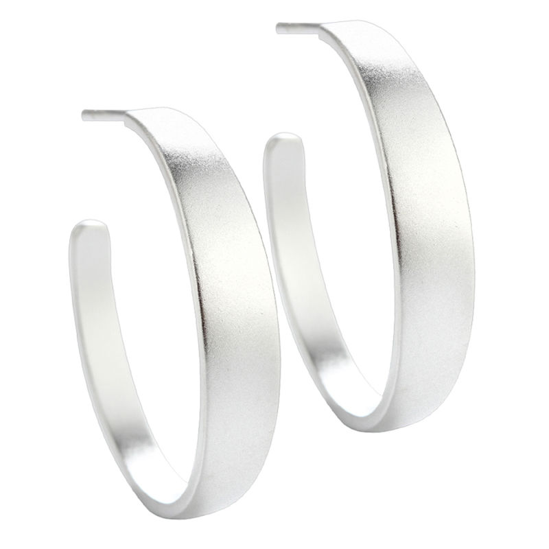 Bb Hoop Sand Big 30 Mm   Silver