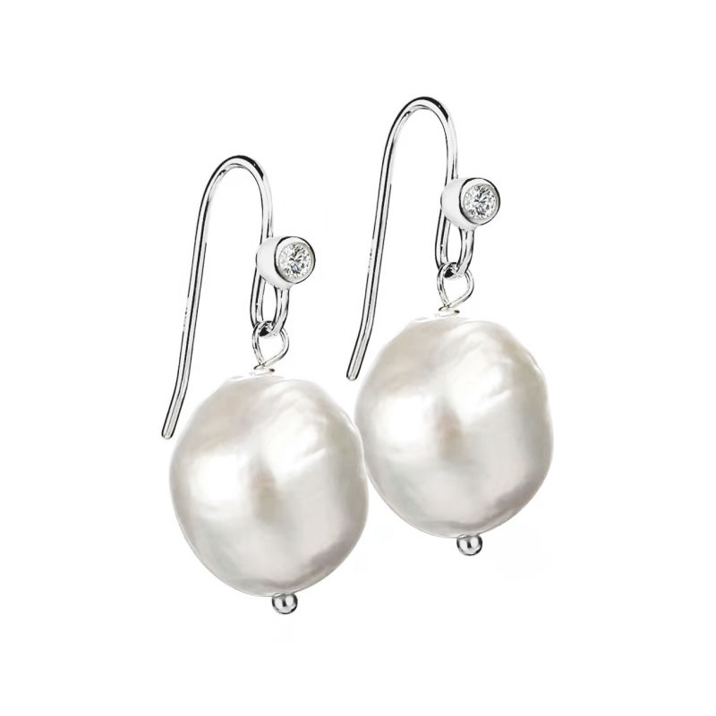 Betsy Pearl Earring   Silver