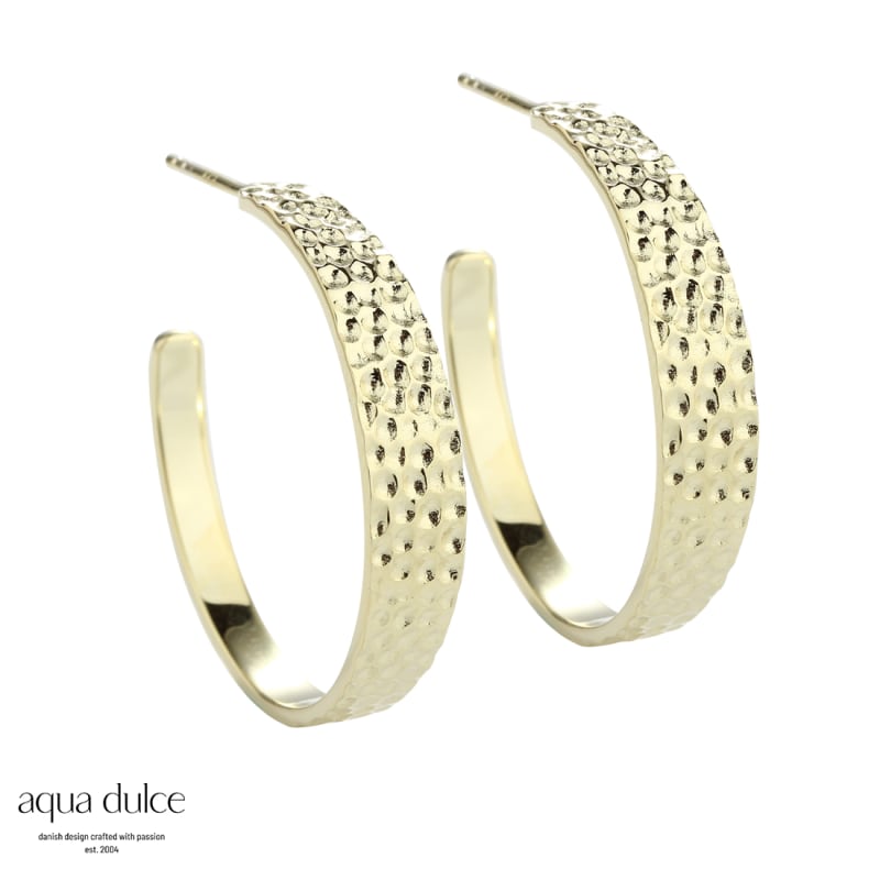 Big Ruffle Hoop 30 Mm   Golden