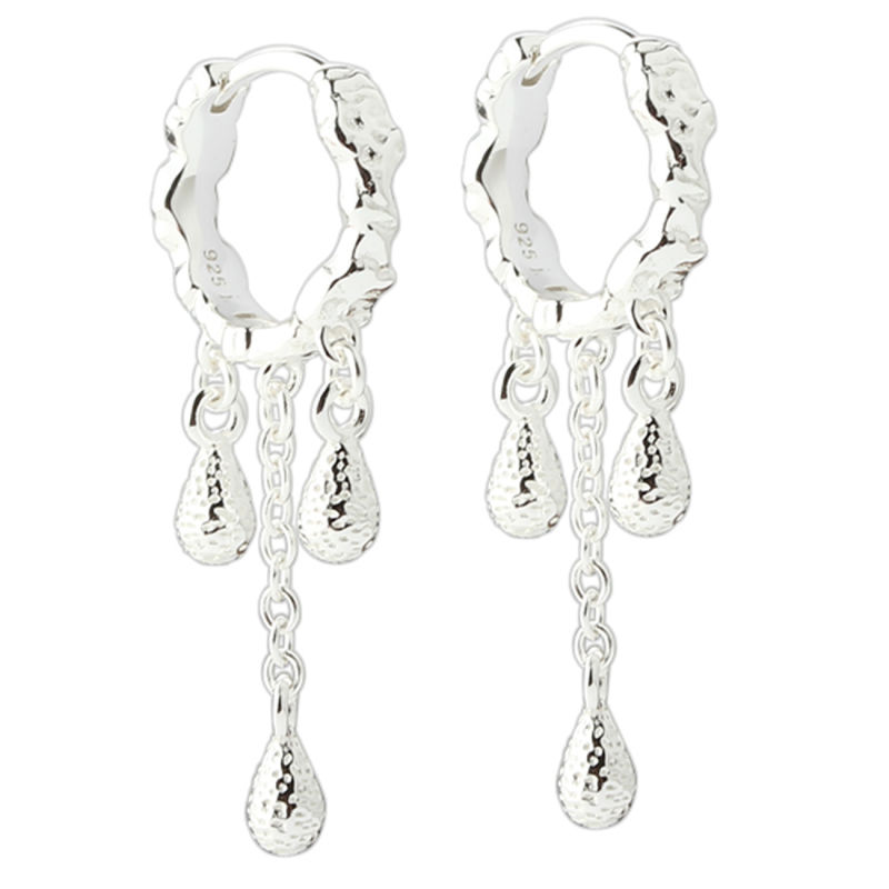 Cappa Drop Hoop   Silver