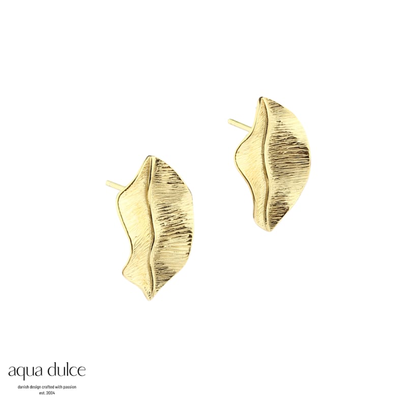 Cherry Leaf Big Earstud   Golden