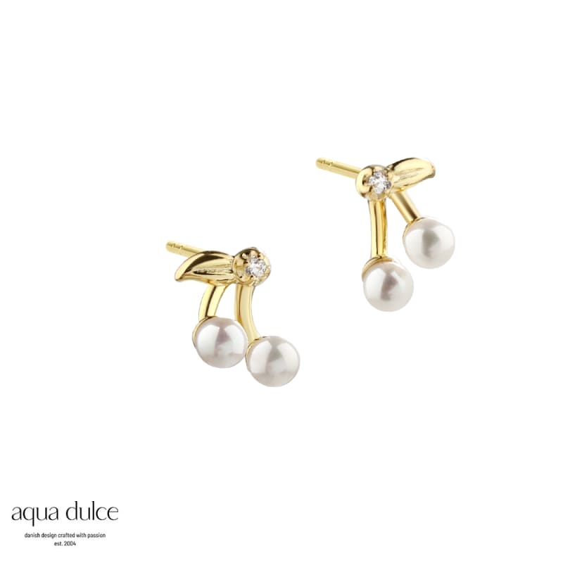 Cherry Pearl Earstud   Golden