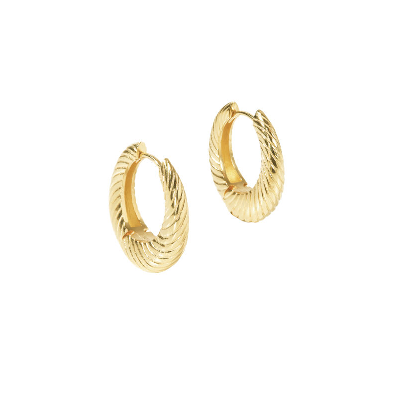 Chunky Line Hoop Small   Golden