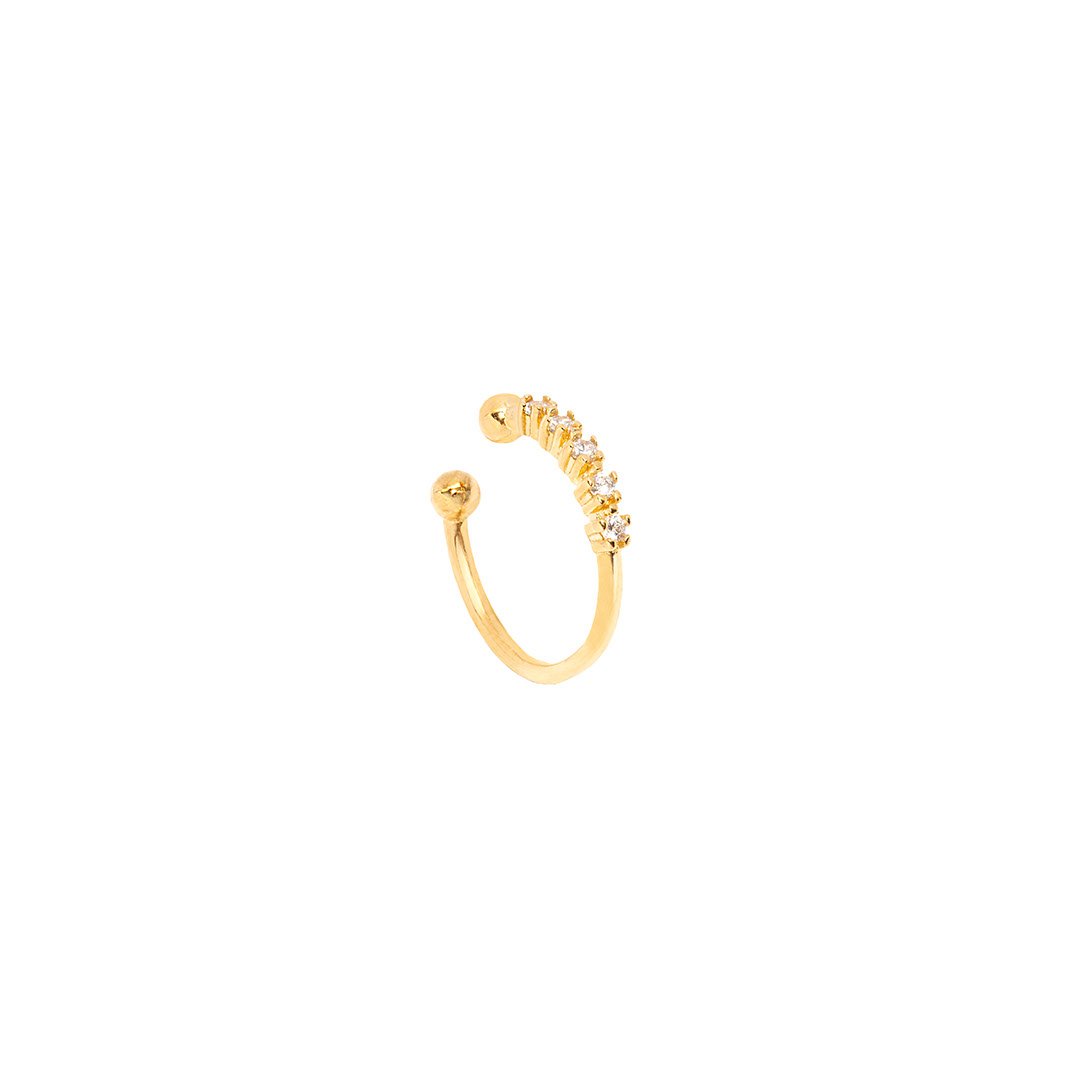 Cuff   ørering  Quintet Onesize Regulerbar Størrelse 18 Karat Forgyldt Sterling Sølv