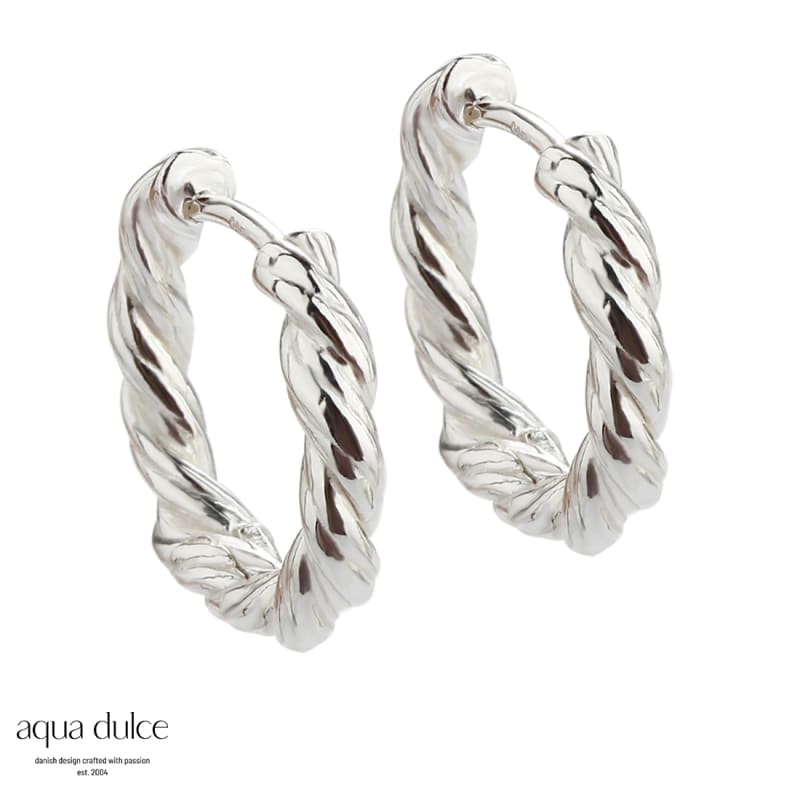 Curly Hoop Medium   Silver