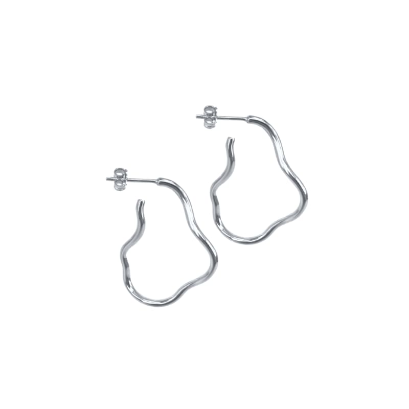 Curly Hoop   Silver