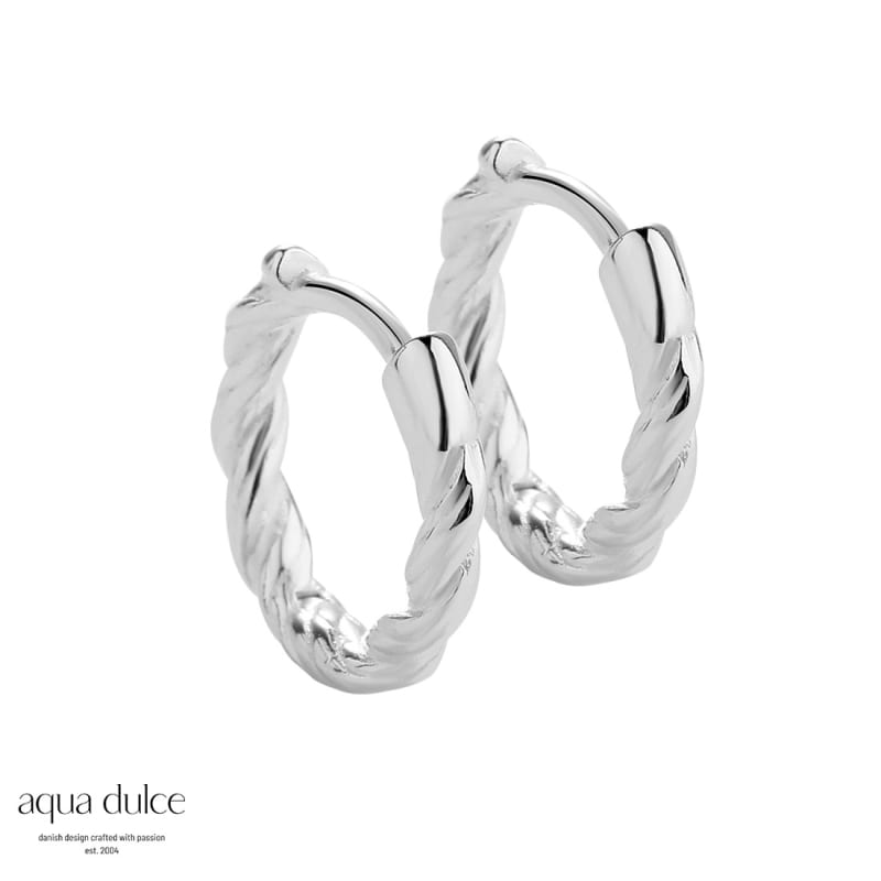 Curly Hoop Small   Silver