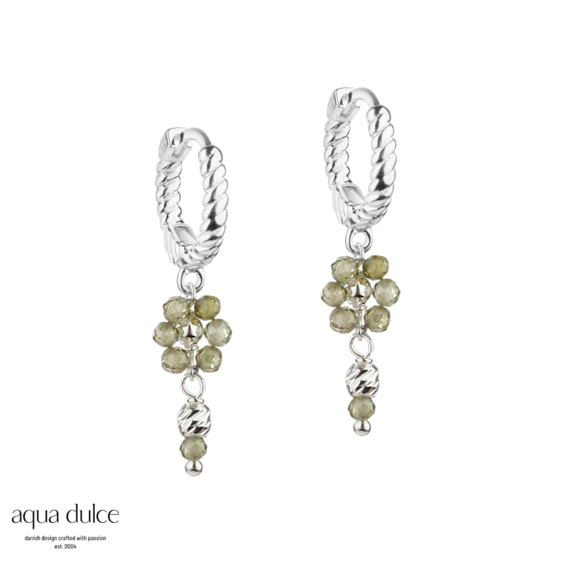 Daisy Olive Hoop 12 Mm     Silver