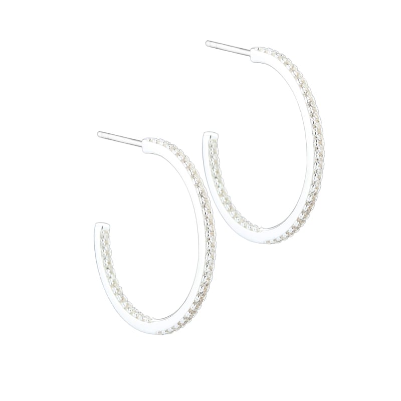 Daphne Hoop Large   Silver