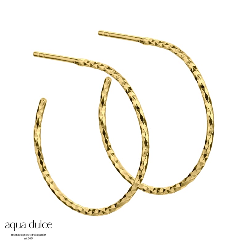 Diamond Cut Hoop 25 Mm    Golden
