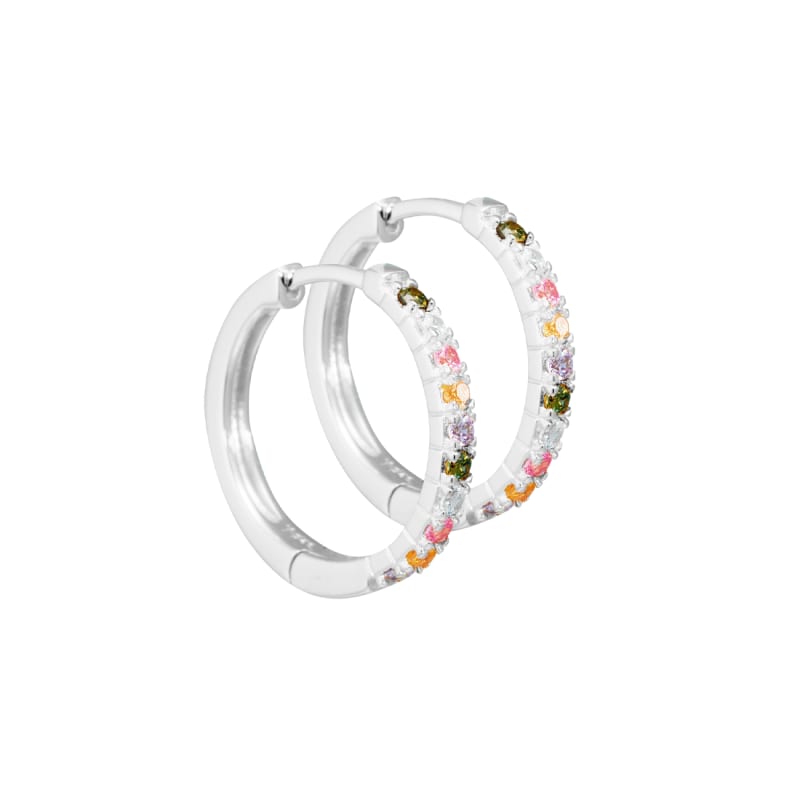 Elina Pastel Hoop   Silver