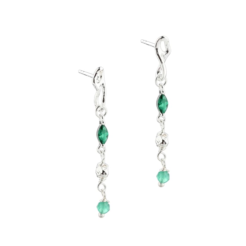 Green Garden Earstud   Silver
