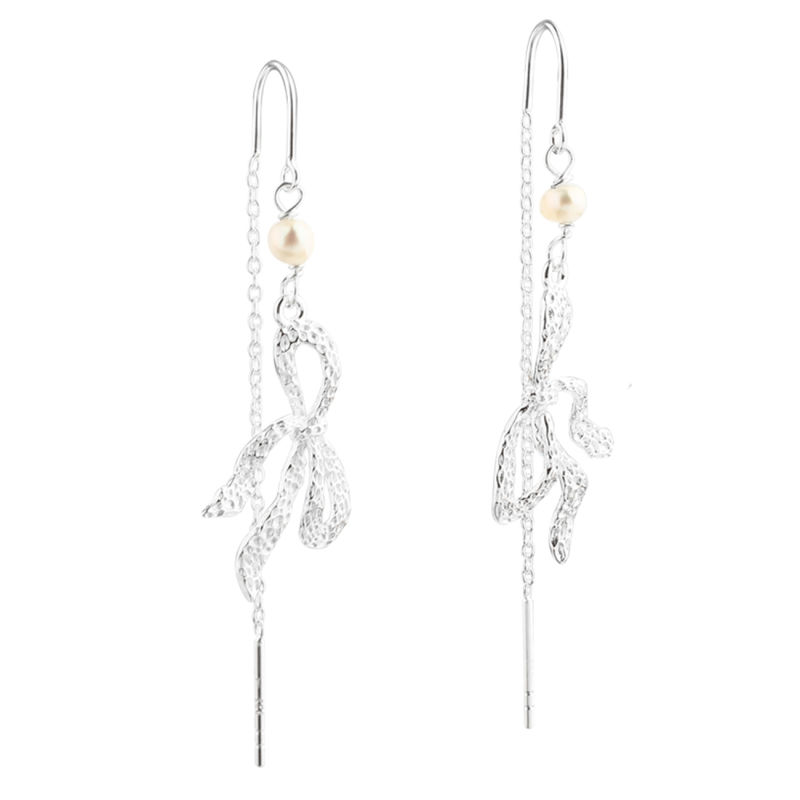 Hanging Bow Earthread   Silver