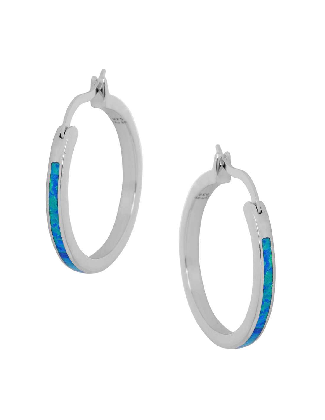 Chania Opal øreringe Med 925 Sterling Sølv   Rhodium Belægning