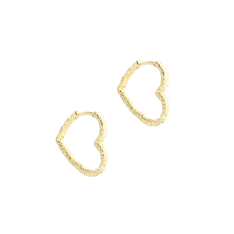 Love Me Heart Hoop Big   Golden