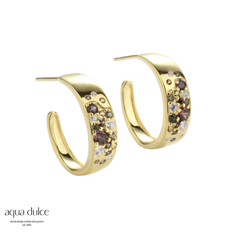 Olive Stardust Hoop 20 Mm     Golden