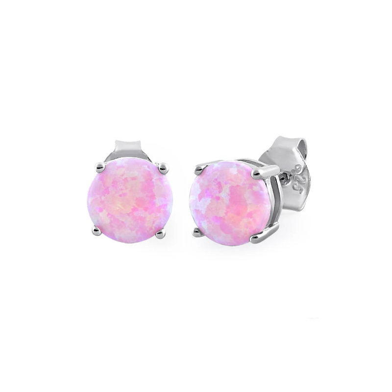 Pink Opal øreringe   ørestikker Med 925 Sterling Sølv   Rhodium Belægning