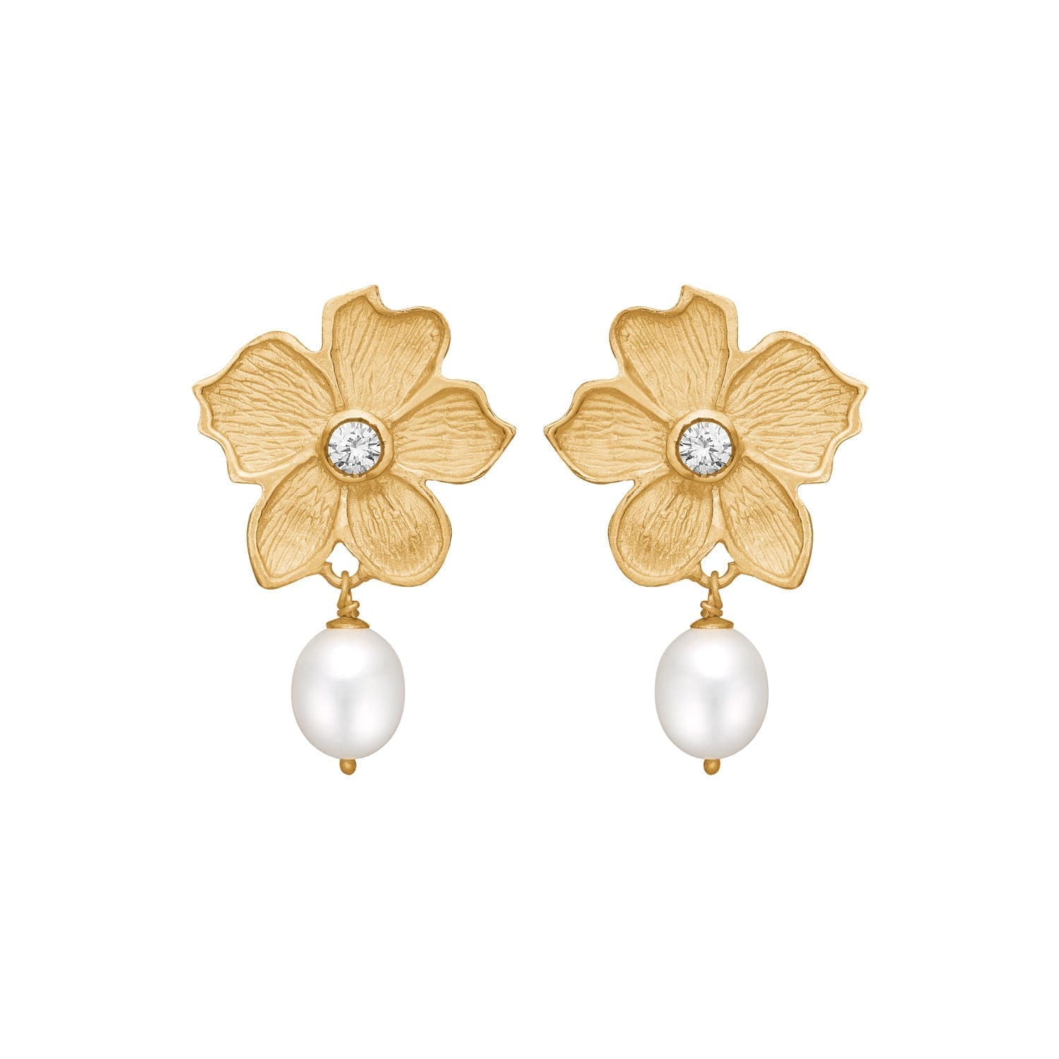 Poppy Zirconia   Pearl  Gp  ørestikkere