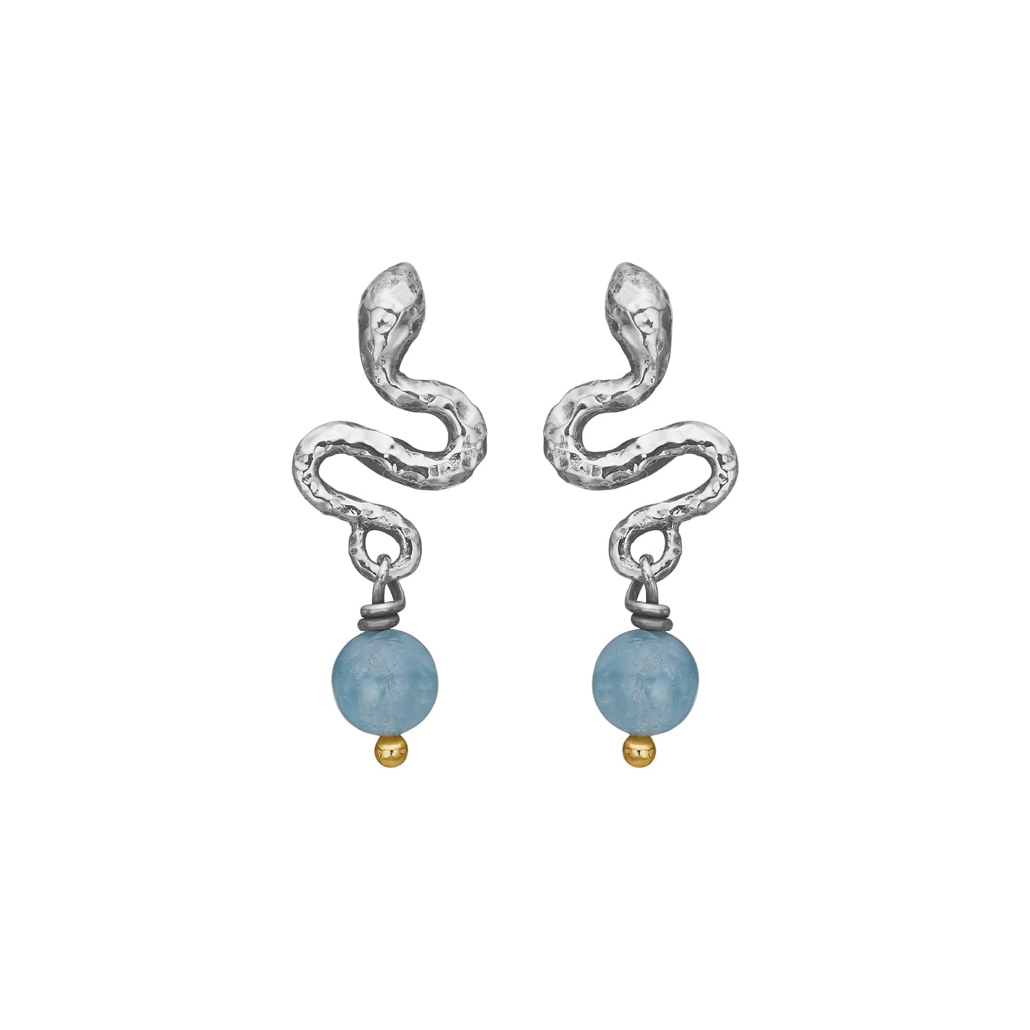 Serpent Silver Aqua øreringe