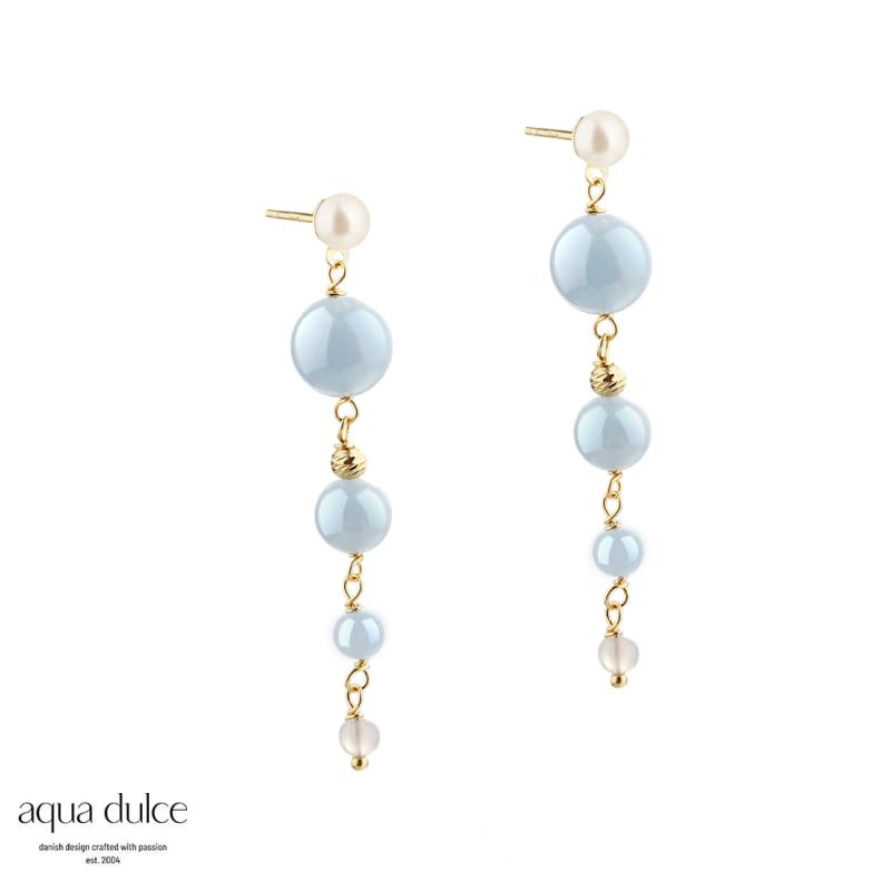 Sky Blue Ghita Earstud   Golden