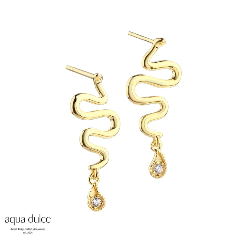 Snake Vims Earstud   Golden