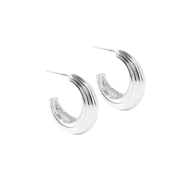 Sue Hoop Big   Silver