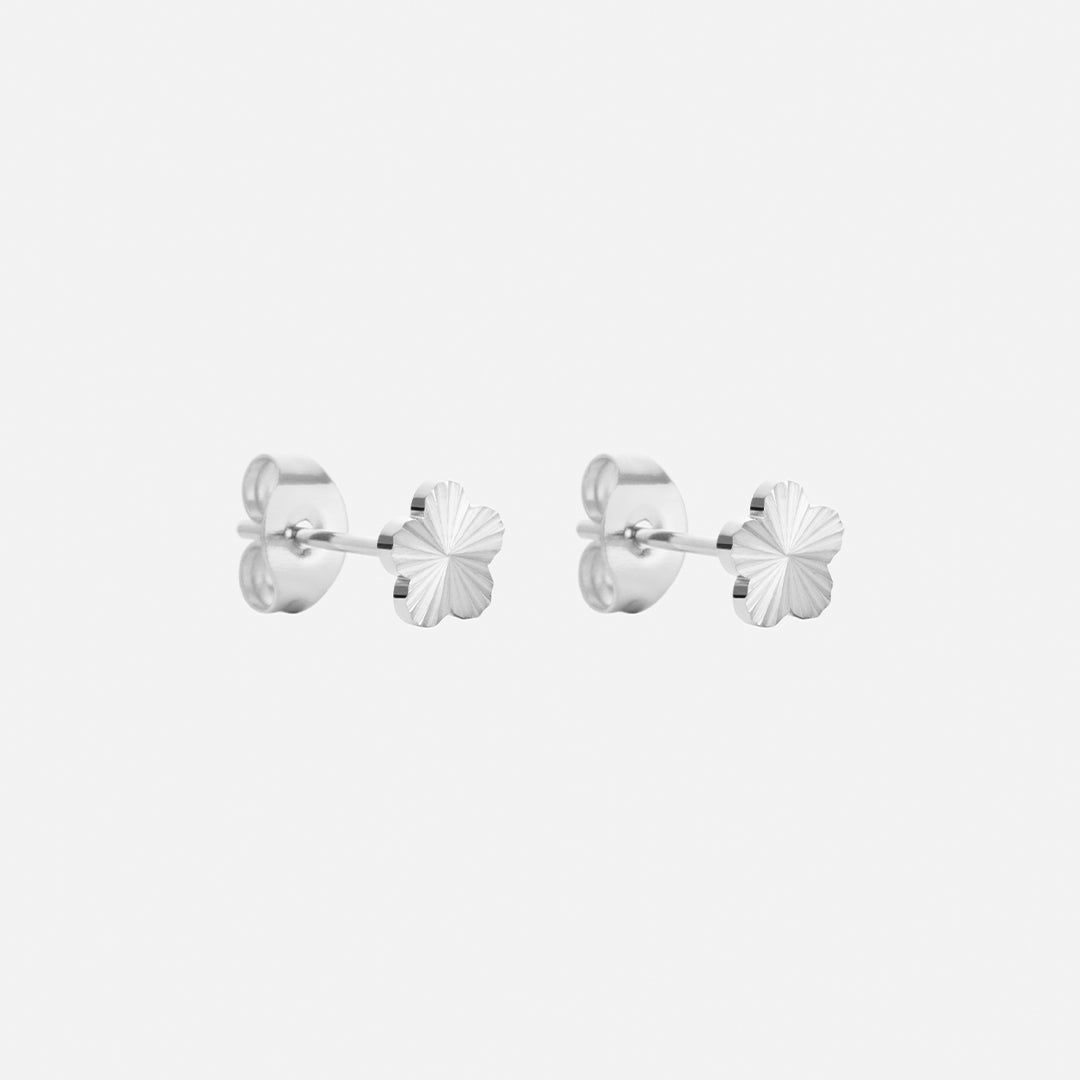 Sunset Flower Studs Sølvfarvet