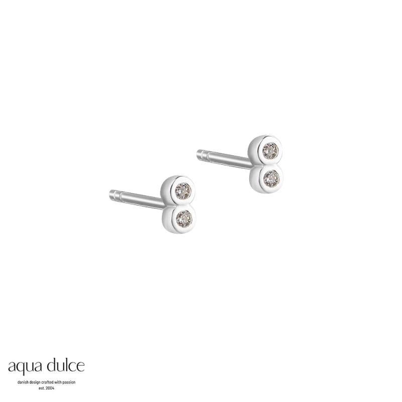 Tiny Clear Earstud   Silver
