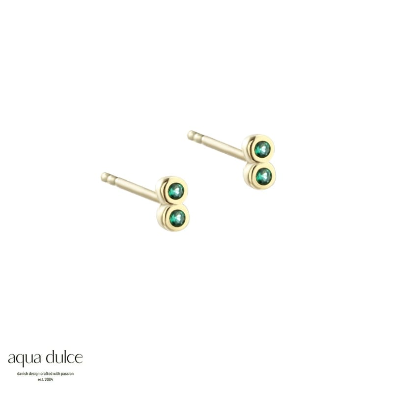 Tiny Green Earstud   Golden