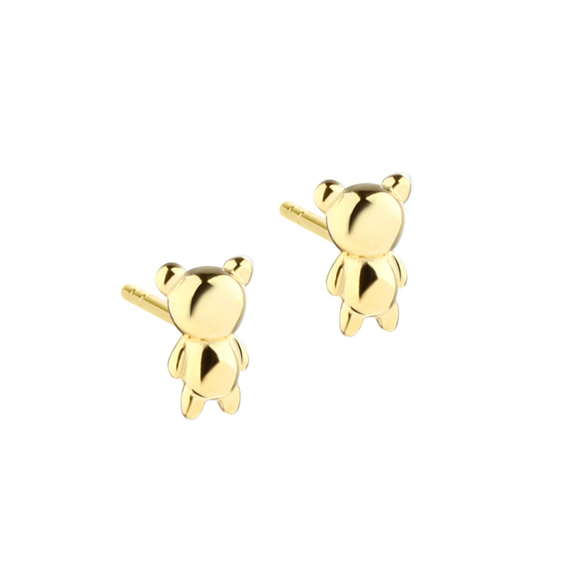 Tiny Teddy Earstud   Golden
