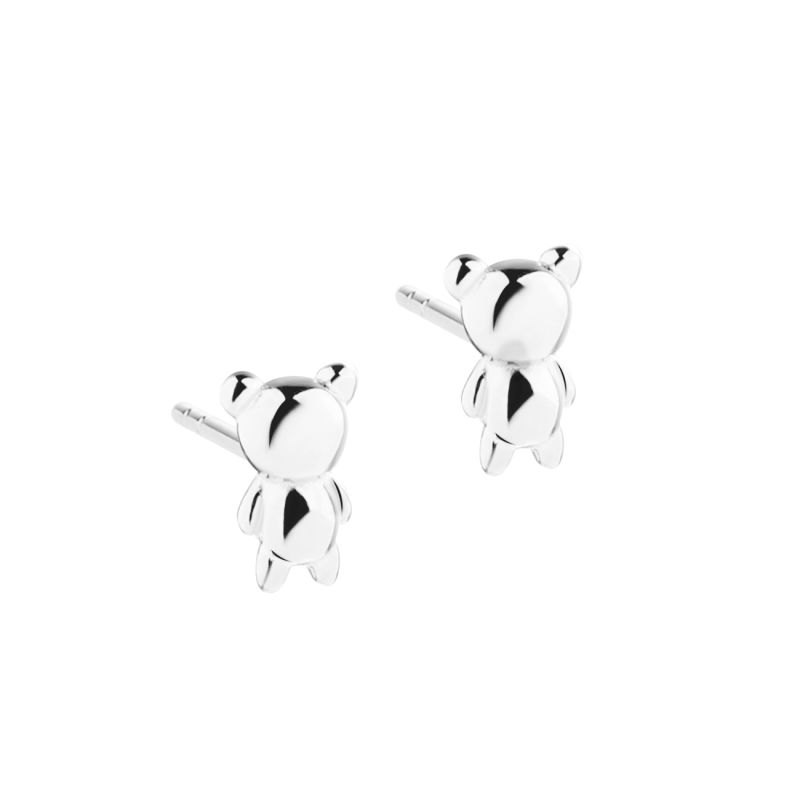 Tiny Teddy Earstud   Silver