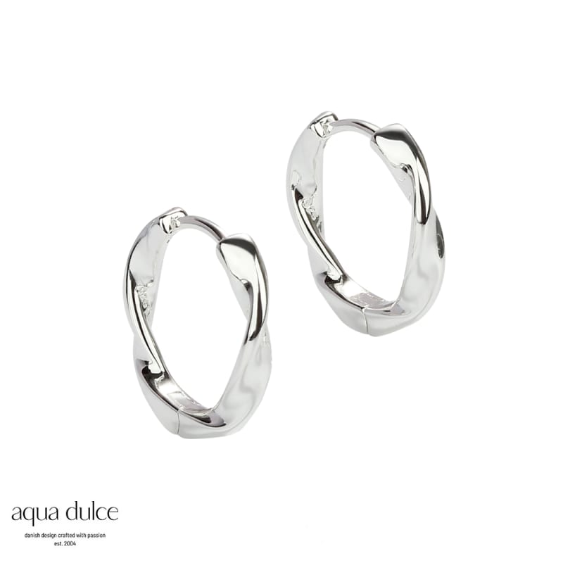 Twirl Hoop Big   Silver