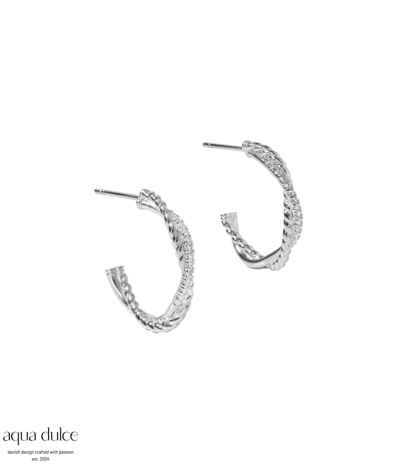 Twisted Darling Hoop Big   Silver