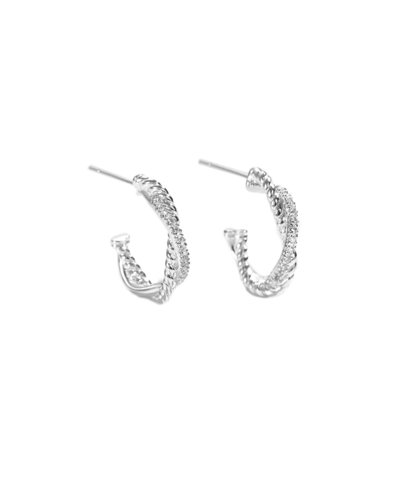 Twisted Darling Hoop   Silver