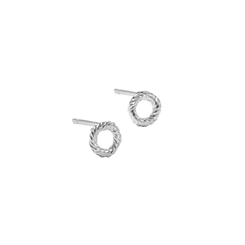 Twisted Earstud Tiny   Silver