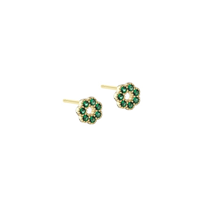 Verde Flower Earstud   Golden
