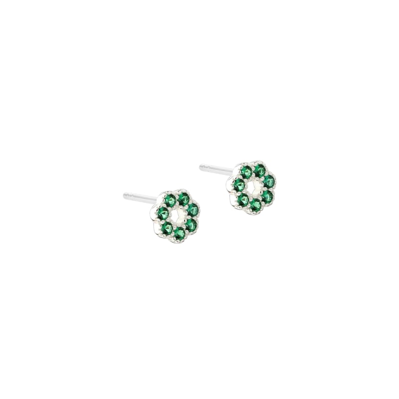 Verde Flower Earstud   Silver