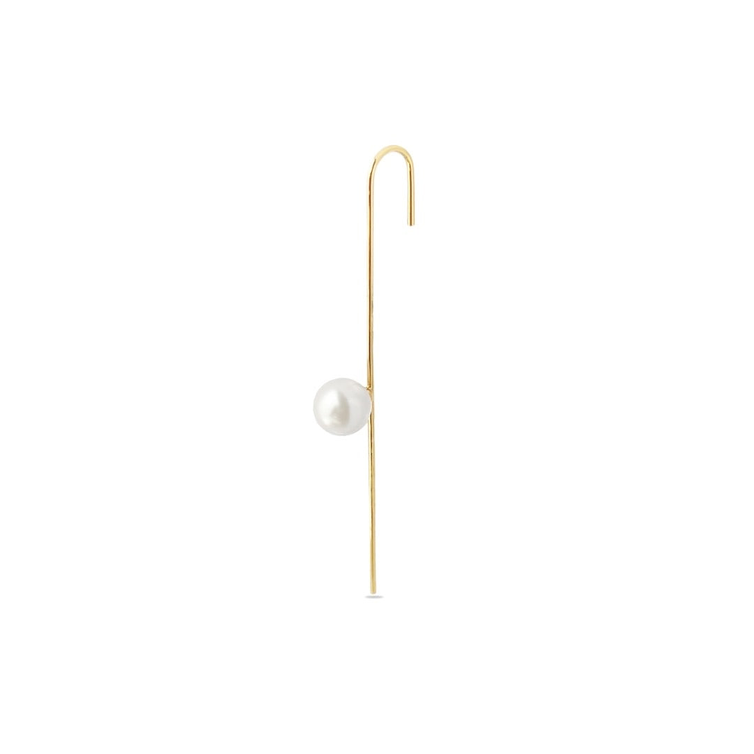 ørering  Earspear Pearl 18 Karat Forgyldt Sterling Sølv Og Hvid Perle