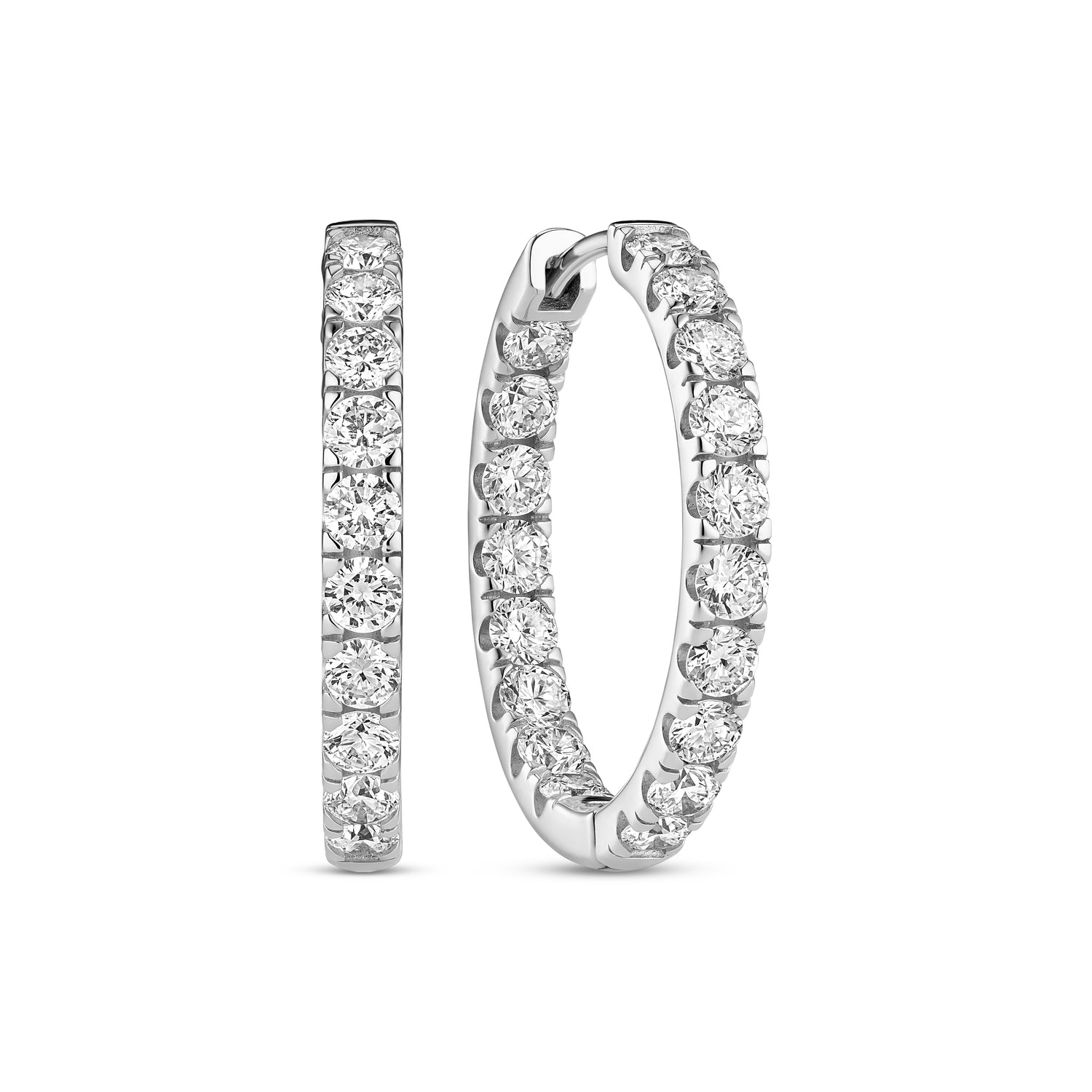øreringe Alba Eternity 14 Kt  Guld El  Hvidguld   16 Ct Tw  -  Vs Lab-grown Diamanter